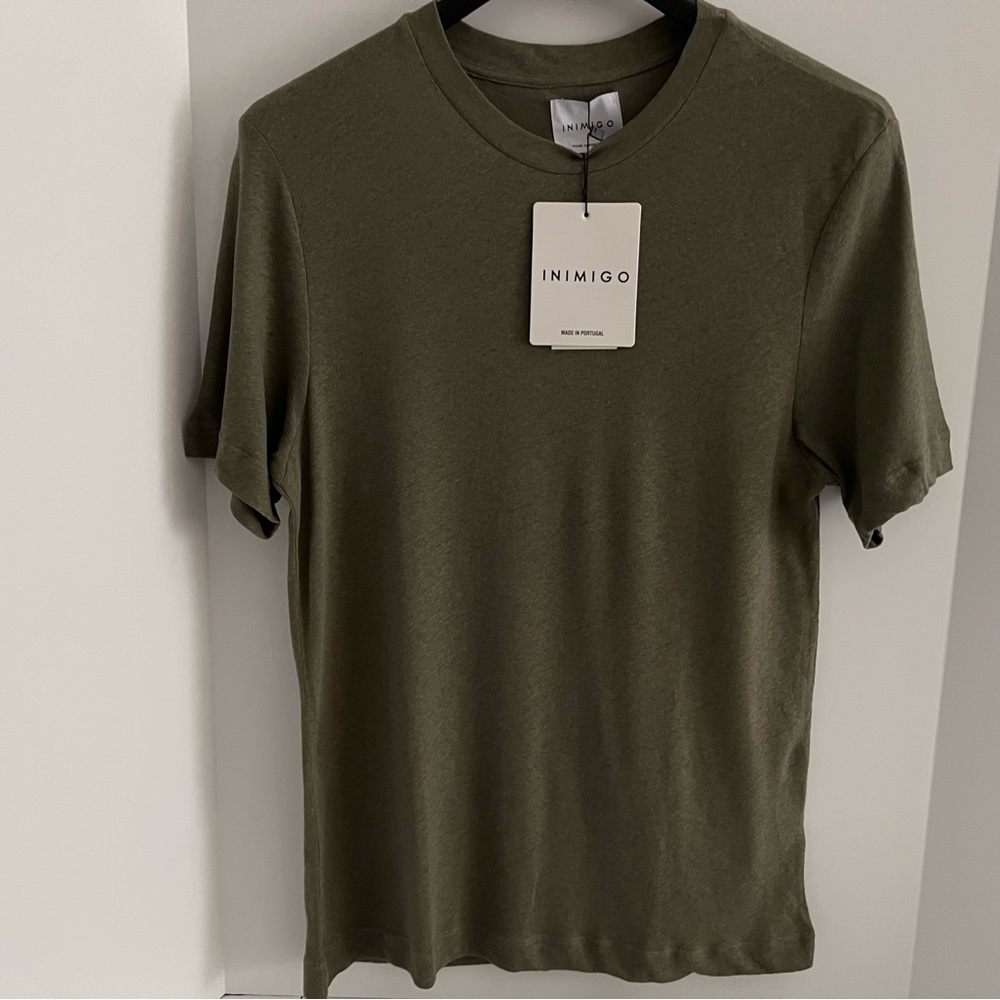 Inimigo 100%Linen made in Portugal Short Sleeve Crew Neck Casual Top/Teeshirt